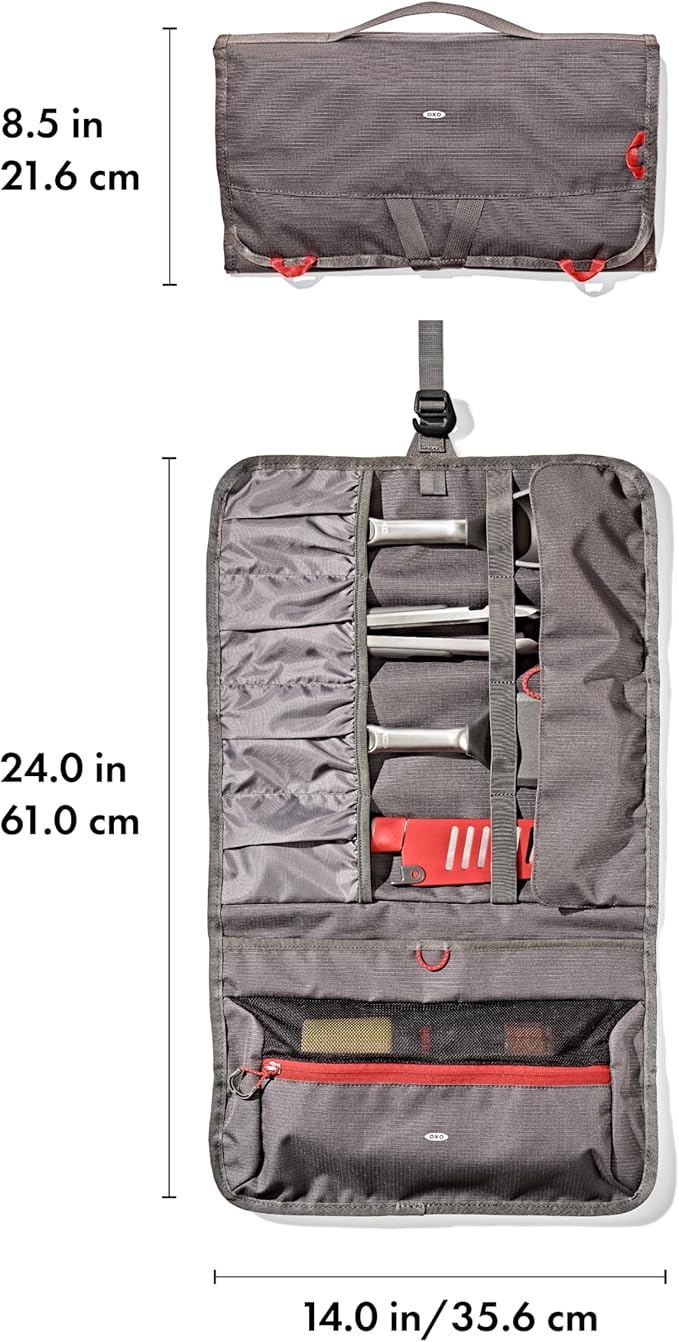 OXO Outdoor Camp Kitchen Tool Roll, Camp Kitchen Organizer, Travel Utensil Organizer, Outdoor Cooking, Travel Chef Roll, Camping Essentials, Camping Gear Storage