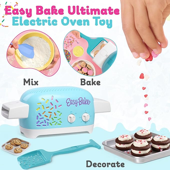 Ultimate Easy Baking Oven Bundle For Kids With 20 Items - Oven, 2 Refill Mixes, Apron, Hat, 2 Bowls, Spatula, Whisk, 9 Stickers, Baking Pan & Tool (Phenominal Purple Bundle)