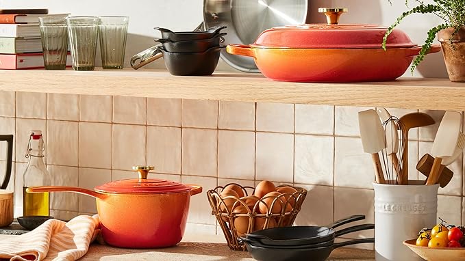 Le Creuset Silicone Craft Series Utensil Set with Stoneware Crock, 5 pc., White