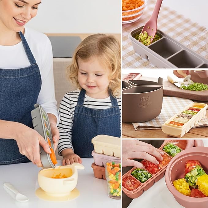 Silicone Ice Cube Freezer Tray with Lid, 100% Food-Grade Platinum Silicone,Leak Resistance & Dishwasher Safe for Baby Food Prep,Breast Milk,Purees, Korean Made (Indie Pink 2-Pack 1 oz/6 ct)