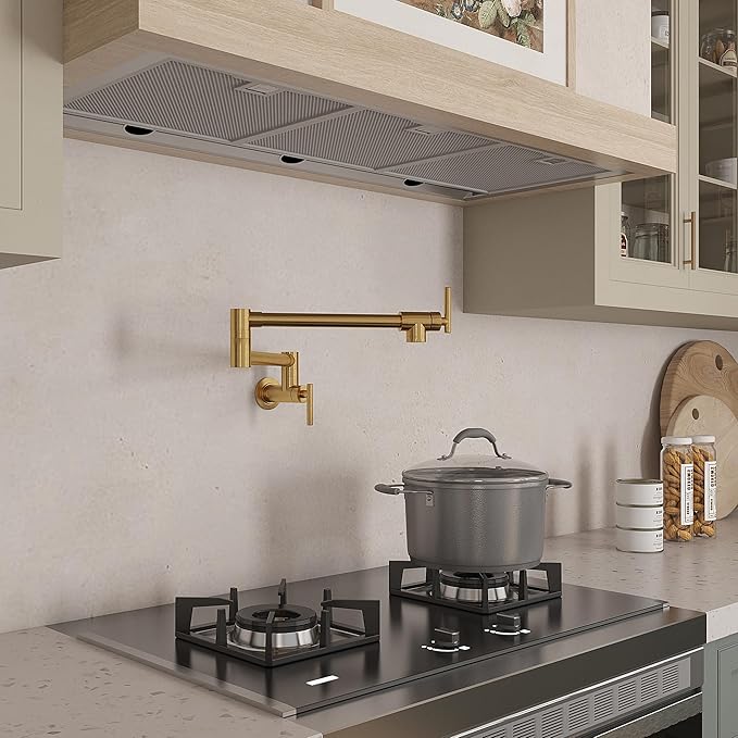 Pot Filler Faucet Gold Commercial Wall Mount Stove Faucet Wall Mount Kitchen Sink Pot Filler Facuet