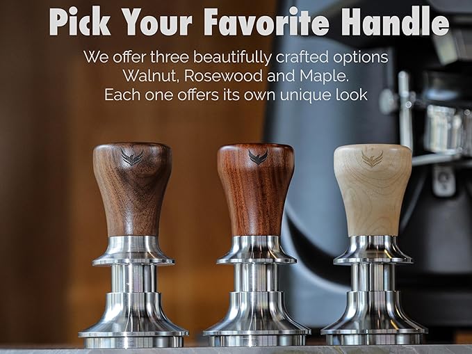 58.5mm Espresso Tamper – Rosewood Handle, Self-Leveling & Double Spring Loaded Calibrated Design Fits 58mm Portafilters for Precise Consistent Shots
