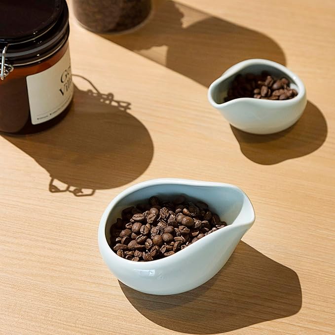 Loveramics 2-Pack Coffee Bean Dosing Cups by James Hoffmann, 30g-60g Capacity (Celadon Blue)