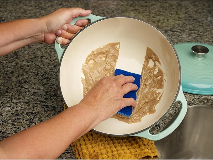 Mercer Culinary Enameled Cast Iron Round Dutch Oven, 6 qt., Aqua