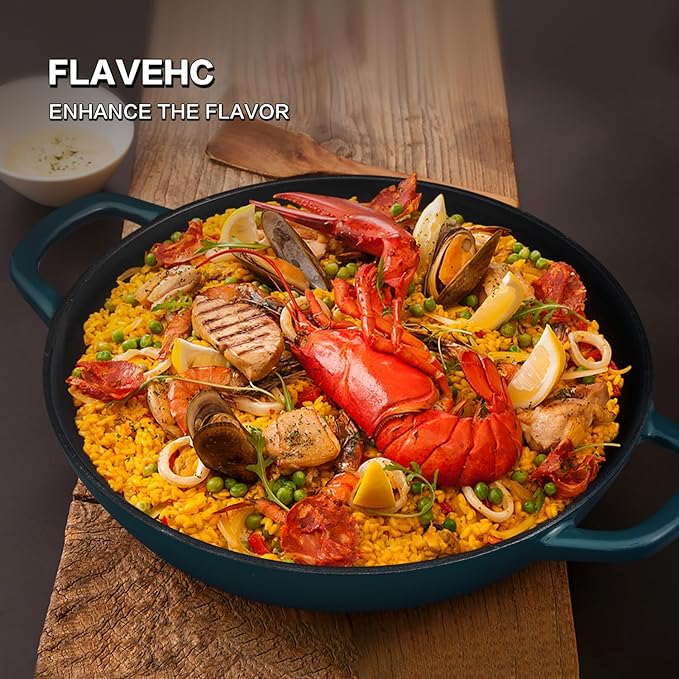 Braiser Enameled Cast Iron Braiser 3 qt Braiser Pan with Lid Slateblue Shallow Cast Iron Casserole Braiser Pan with Handels