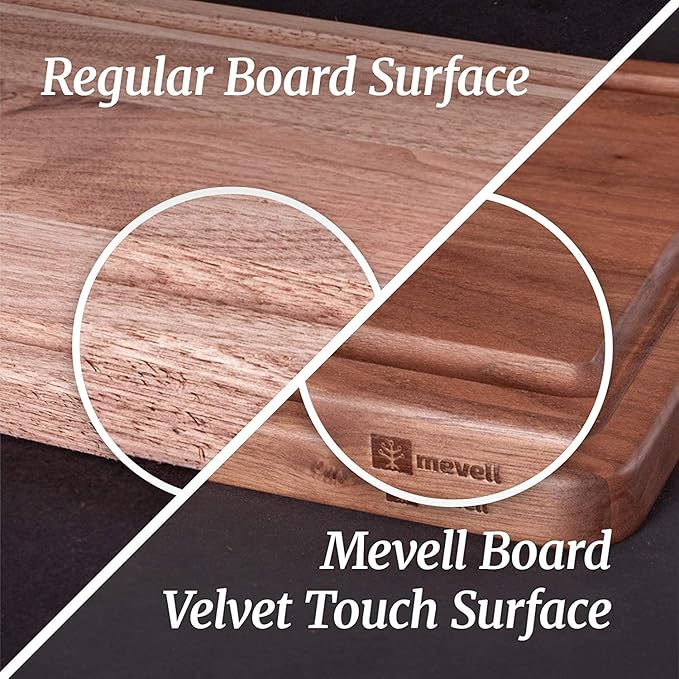 Walnut Wood Cutting Board for Kitchen, Reversible Wooden Chopping Board With Juice Grooves, Made in Canada (Walnut, 18x12x1.25)