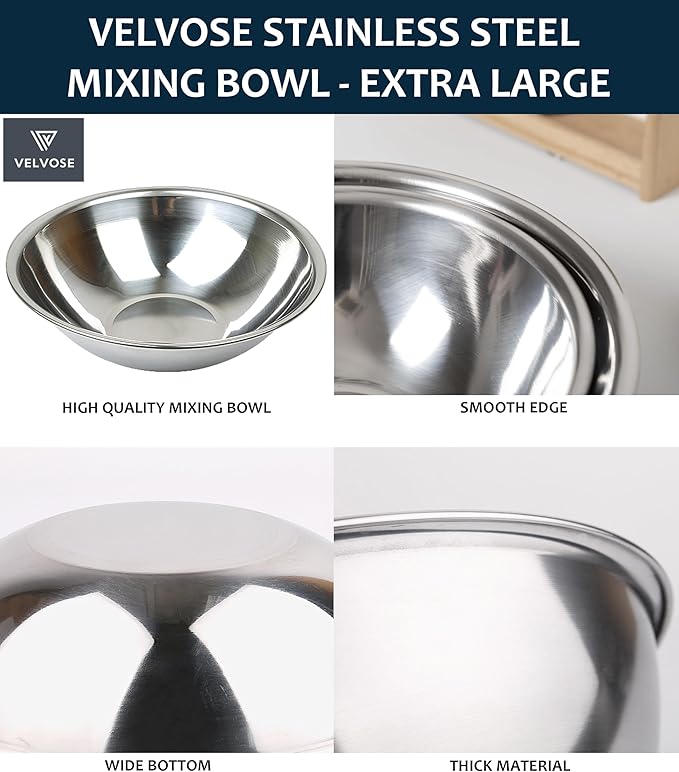 Stainless Steel Mixing Bowl Extra Large, 23-Quart, 20 inch (Diameter), 6.1 inch (Height) Mixing Bowl 20" (1)