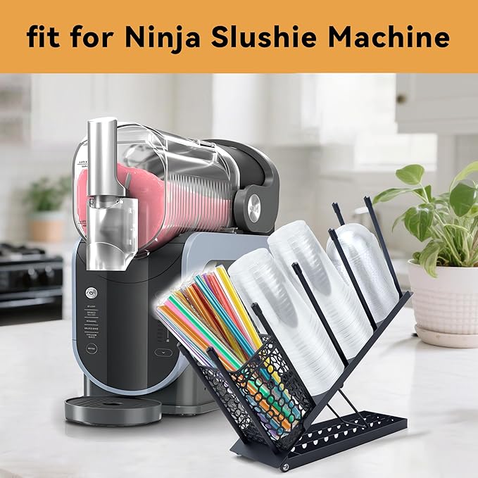Cup and Lid Holder for Ninja Slushie Accessories, Adjustable Coffee Cup Holder Organizer for Ninja SLUSHi with RapidChill Technology
