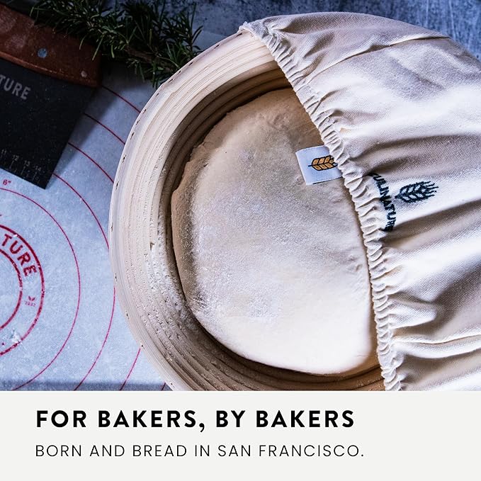 Complete Sourdough Artisan System - Sourdough Starter Kit with 10" Round & Oval Banneton Bread Proofing Baskets, XL Silicone Baking Mat, Beeswax Bread Bag & Professional Sapele Tools