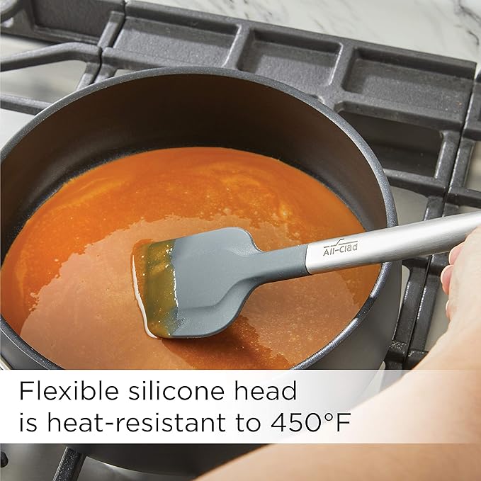 All-Clad Specialty Silicone Kitchen Gadgets Spatula Spoon Kitchen Tools, Kitchen Hacks Silver