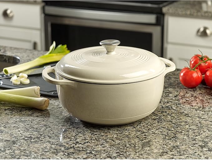 Mercer Culinary Enameled Cast Iron Round Dutch Oven, 6 qt., White