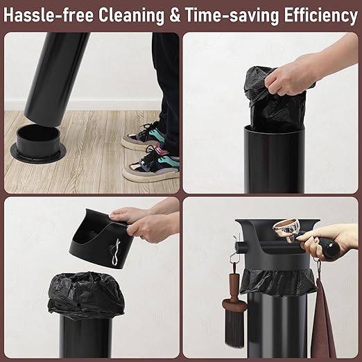 Espresso Knock Box for Coffee Puck, 250+ Cups Commercial Coffee Grounds Disposal Recycle Trash Can Clean Tool Set, Barista Essential for Cafe Shop Trailer Office Breakroom Home Bar Accessories
