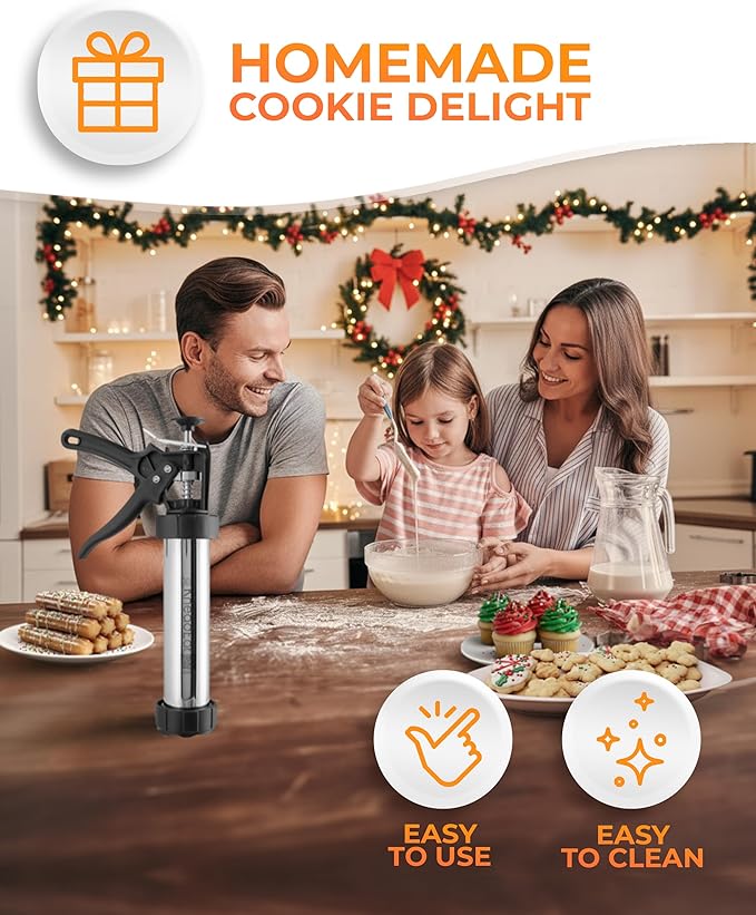 KneadEat Premium 68pc Churro Maker - Spritz Cookie Press Gun Kit - Icing Gun. 12 Cookie and Churro Discs. 48 Icing Tips. XL Filler. Piping Bag. Brushes. For Churros, Cookies and Cake Decorating.