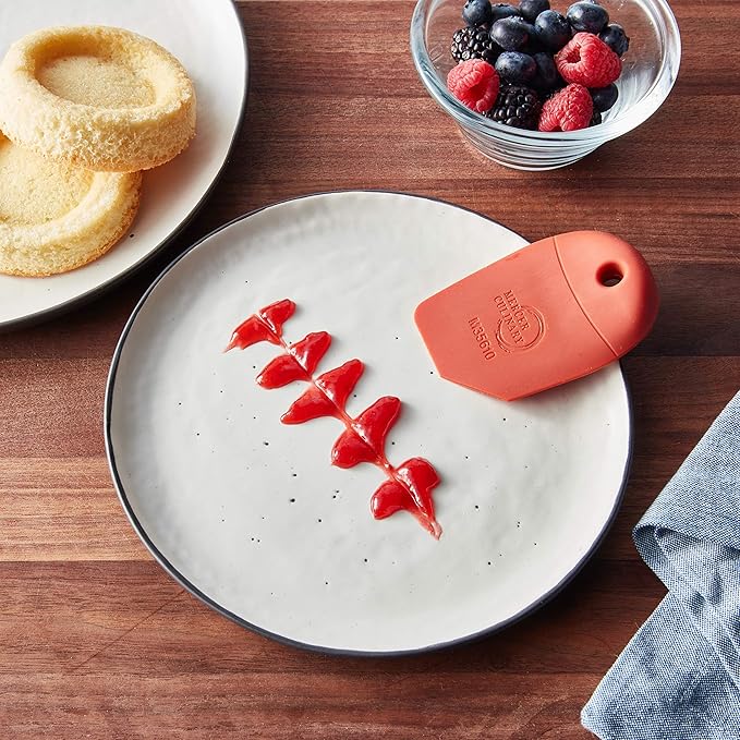 Mercer Culinary Silicone 45 Degree Angle Plating Wedge, Red, Large