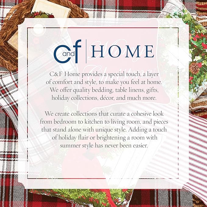 C&F Home Chickadee Red 100% Cotton Quilted Christmas Apron XMAS Festive Winter Holidays Home Kitchen Dining Dinner Cooking Baking Machine Wash Decor Decoration Adult Apron Red