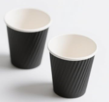 16 oz Black Paper Cups 100 Packs Bulk Order Heavy Duty Sturdy Design for Cafes Offices Catering Events