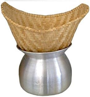 Set of Sticky Rice Steamer Pot and Basket Cook Kitchen Cookware Tool