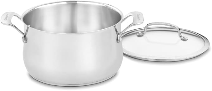 Cuisinart Contour Stainless 5-Quart Dutch Oven with Glass Cover, Silver
