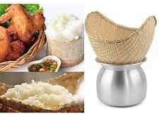 Set of Sticky Rice Steamer Pot and Basket Cook Kitchen Cookware Tool