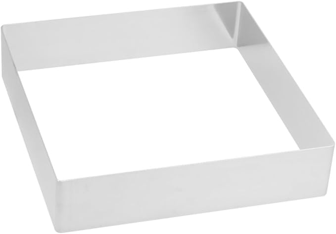 BESTonZON Square Cake Ring 8.66 Inch Stainless Steel Baking Mold for Mousse Pastry Cookie Dough Diy Dessert Cutter with Reusable Smooth Surface