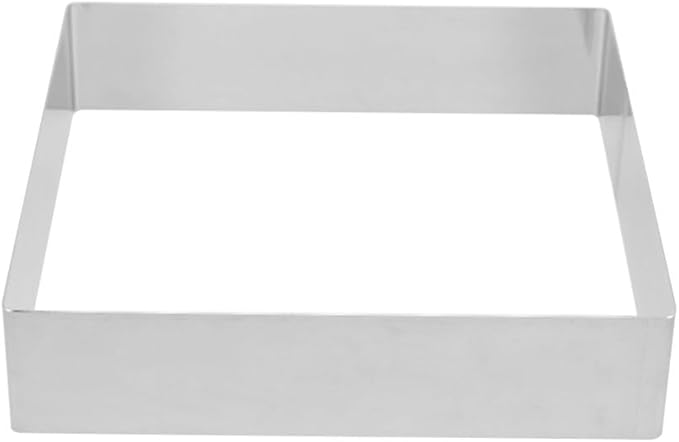 BESTonZON Square Cake Ring 8.66 Inch Stainless Steel Baking Mold for Mousse Pastry Cookie Dough Diy Dessert Cutter with Reusable Smooth Surface