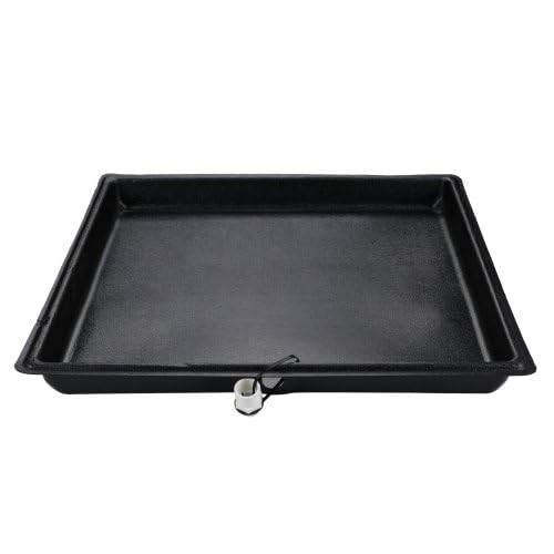 DiversiTech (6-2424L) A/C Secondary Condensate Drain Pan, Air Conditioner Drip Pan with Rolled Edges, 24 x 24 Plastic Tray, Black