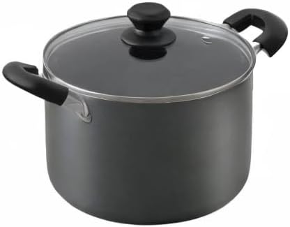 Iris Ohyama DIS-P22D Pot, 8.7 inches (22 cm), Deep Type, Gas Stove and Induction Compatible, Lid Included, Diamond Coat, Long Lasting, Non-Stick, Easy Care, Black