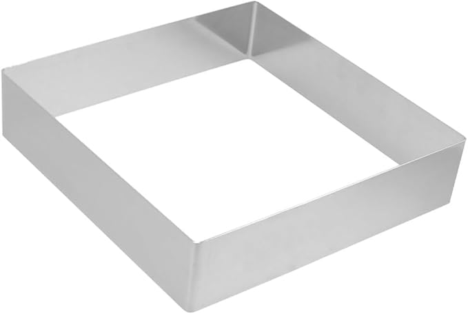 BESTonZON Square Cake Ring 8.66 Inch Stainless Steel Baking Mold for Mousse Pastry Cookie Dough Diy Dessert Cutter with Reusable Smooth Surface