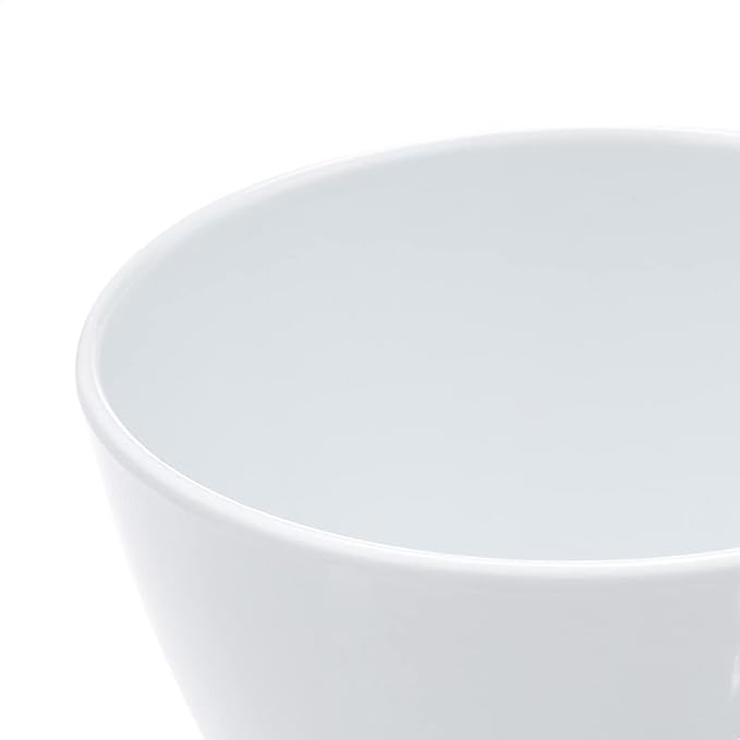 Amazon Basics Round Melamine Bowl, 8 oz, Dishwasher Safe, White, 6-Piece Set