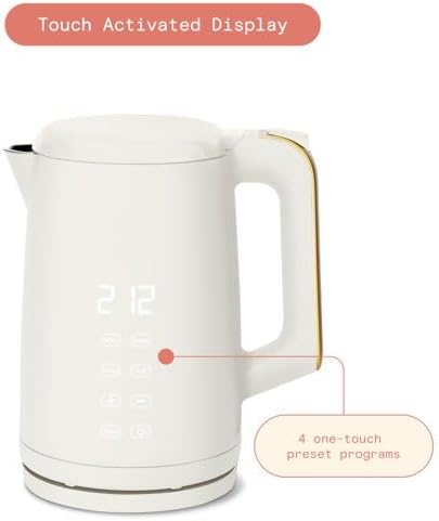 B'eautiful 1.7-Liter Electric Kettle 1500 W with One-Touch Activation, White Icing by D'rew Barry'more