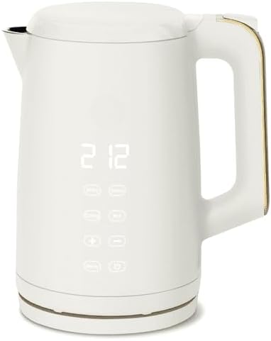 B'eautiful 1.7-Liter Electric Kettle 1500 W with One-Touch Activation, White Icing by D'rew Barry'more