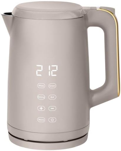 Beautiiful 1.7-Liter Electric Kettle 1500 W with One-Touch Activation, by D'rew Barry'more (Porcini Taupe)