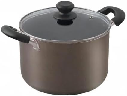 Iris Ohyama DIS-P22D Pot, 8.7 inches (22 cm), Deep Type, Gas Stove and Induction Compatible, Lid Included, Diamond Coat, Long Lasting, Non-Stick, Easy Care, Brown