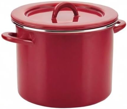 Rachael Ray Create Delicious Stock Pot/Stockpot with Lid - 12 Quart, Red