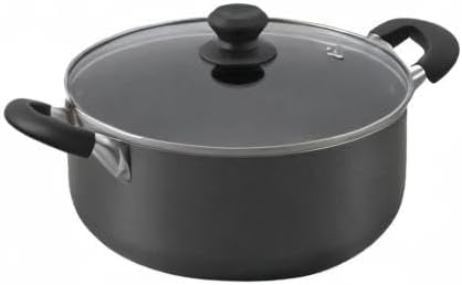 Iris Ohyama DIS-P26 Pot, 10.2 inches (26 cm), Gas Fire/Induction Compatible, Includes Lid, Diamond Coat, Long Lasting, Non-Sticking, Easy Care, Black