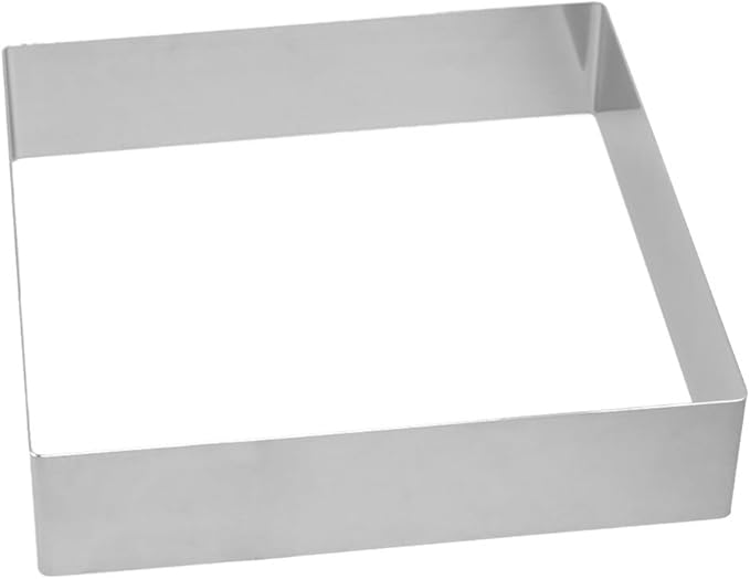 BESTonZON Square Cake Ring 8.66 Inch Stainless Steel Baking Mold for Mousse Pastry Cookie Dough Diy Dessert Cutter with Reusable Smooth Surface