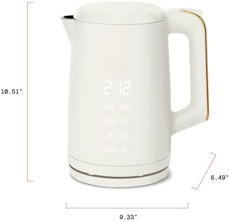 B'eautiful 1.7-Liter Electric Kettle 1500 W with One-Touch Activation, White Icing by D'rew Barry'more