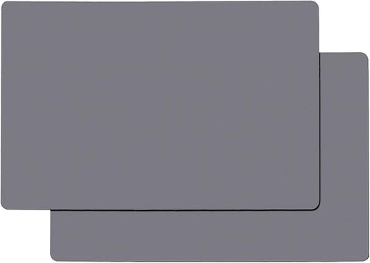 Gartful Gray Silicone Mats for Kitchen Counter, Large Silicone Countertop Protector, 25" x 17" Heat Resistant Desk Saver Pad, Nonskid Multipurpose Mat, Placemat, Non-Slip, 2PCS