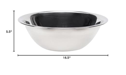 Vollrath Economy Mixing Bowl, Stainless Steel, 13-Quart