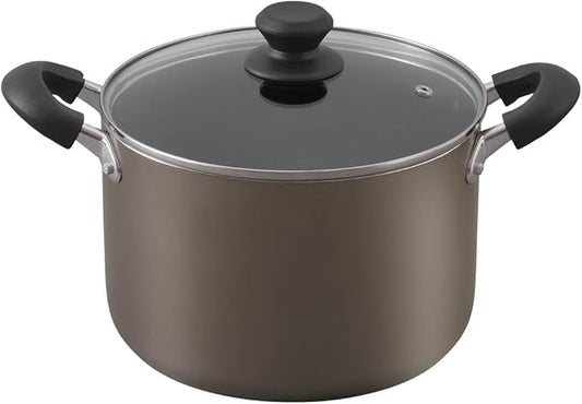 Iris Ohyama DIS-P22D Pot, 8.7 inches (22 cm), Deep Type, Gas Stove and Induction Compatible, Lid Included, Diamond Coat, Long Lasting, Non-Stick, Easy Care, Brown