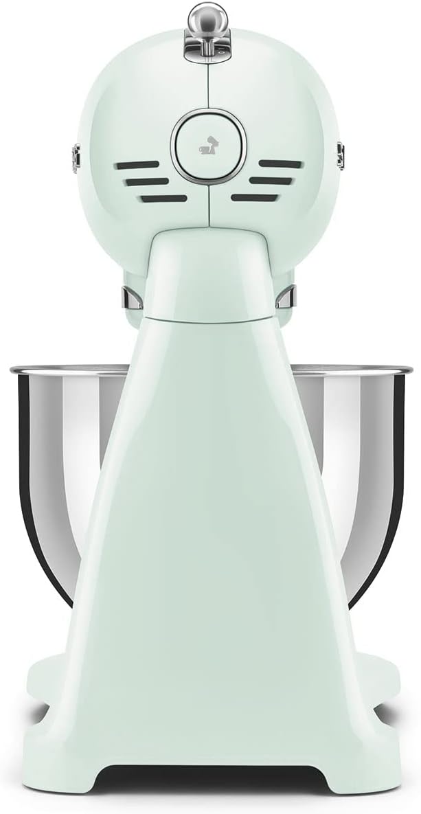 SMEG SMF03 Stand Mixer – 5 Qt Tilt-Head Mixer with Stainless Steel Bowl, 10 Speeds, Retro 50s Vintage Style – Pastel Green