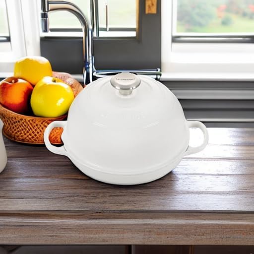 Le Creuset Enameled Cast Iron Signature Round Bread Oven, 9.5 inch, White