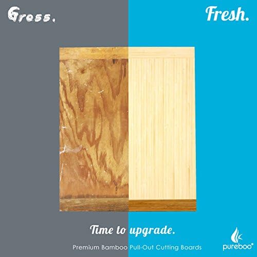 Pureboo Premium Bamboo Pull-out Cutting Board - 8 Different Sizes to Fit Most Standard Slots 15.75"W x 20"D x 3/4"H
