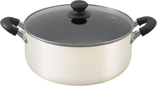 Iris Ohyama DIS-P28 Pot, 11.0 inches (28 cm), Gas Fire/Induction Compatible, Includes Lid, Diamond Coat, Long Lasting, Non-Sticking, Easy to Clean
