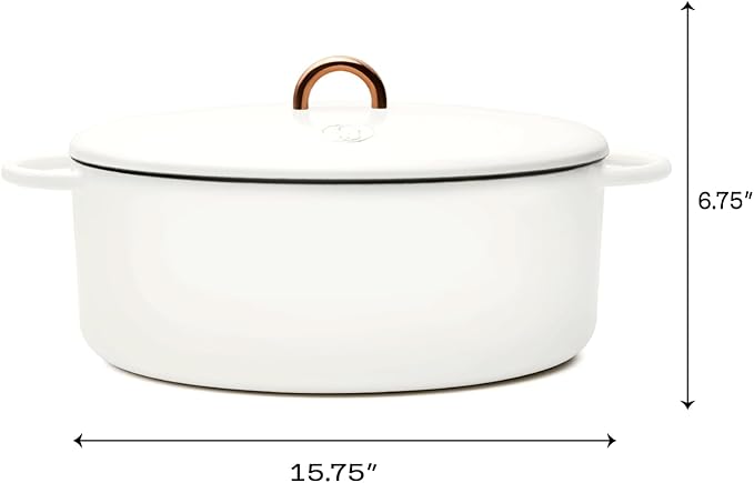 Great Jones Dutchess Cast Iron Dutch Oven Pot With Lid (Salt) - Large 6.75 Quart Size, Dual Handles - All Stovetop Safe - 500° Dutch Oven For Bread Baking | Dishwasher Friendly