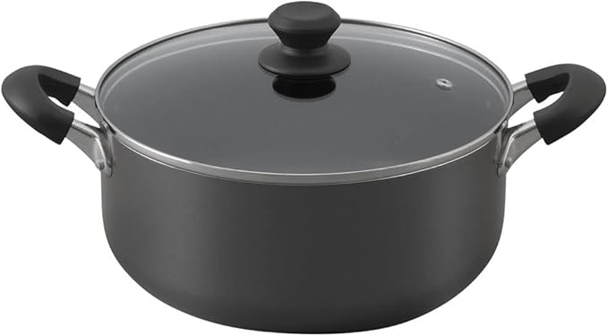 Iris Ohyama DIS-P26 Pot, 10.2 inches (26 cm), Gas Fire/Induction Compatible, Includes Lid, Diamond Coat, Long Lasting, Non-Sticking, Easy Care, Black