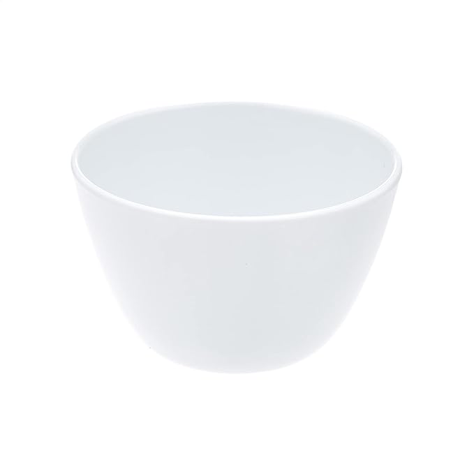 Amazon Basics Round Melamine Bowl, 8 oz, Dishwasher Safe, White, 6-Piece Set