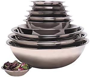 American Metalcraft SSB800 Stainless Steel Mixing Bowl - Durable, Commercial-Grade, Metal Bowl For Mixing - Wide-Rim, Stackable, Dishwasher Safe, 8qt, Silver