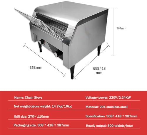 Commercial Conveyor Toaster Catering Conveyor Toaster Electric Bread Maker 150/300/450 Pieces/Hour Automatic Oven Intelligent Temperature Control (Silver 450)