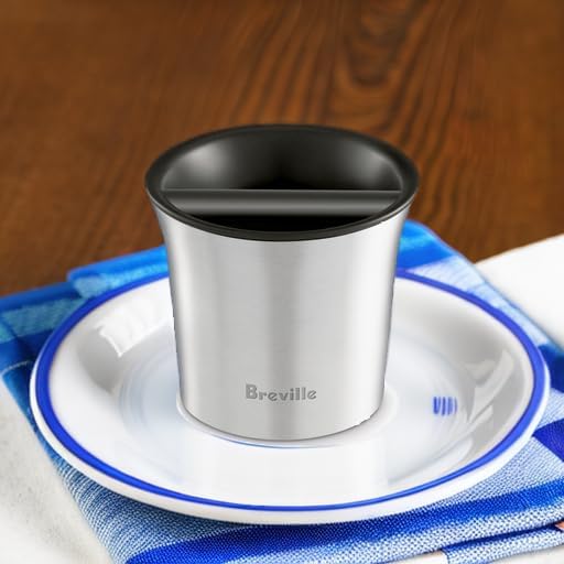 Breville BCB100BSS Knock Box, Espresso Machine Accessory, Large Puck Capacity, Brushed Stainless Steel